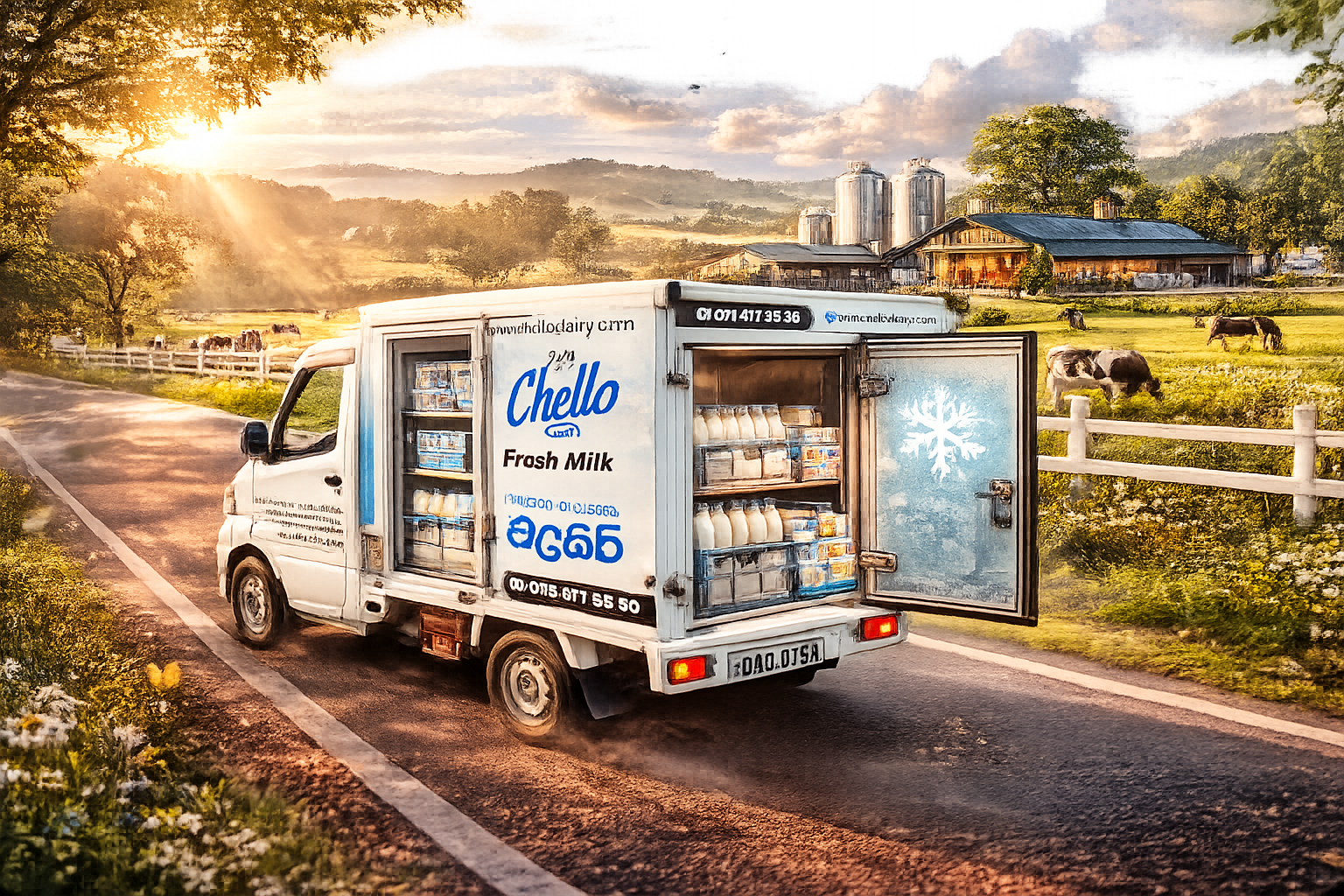 Chilled Chello milk delivery vehicle